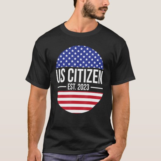新誇りを持ったしい米国市民Est 2023米国市民権2 Tシャツ (正面)