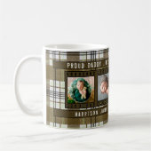 新誇りを持ったしいDaddy 4 Photo Plaid in Brown Two-Tone Co コーヒーマグカップ (左)