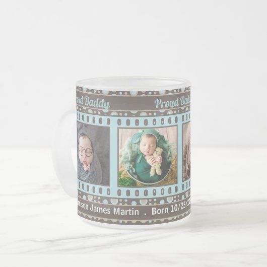 新誇りを持ったしいDaddy BrownとAqua 4写真 フロストグラスマグカップ (正面左)