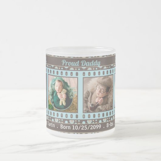 新誇りを持ったしいDaddy BrownとAqua 4写真 フロストグラスマグカップ (中央)