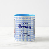 新誇りを持ったしいMommy Blueのアーガイルベビー写真 マグカップ (中央)