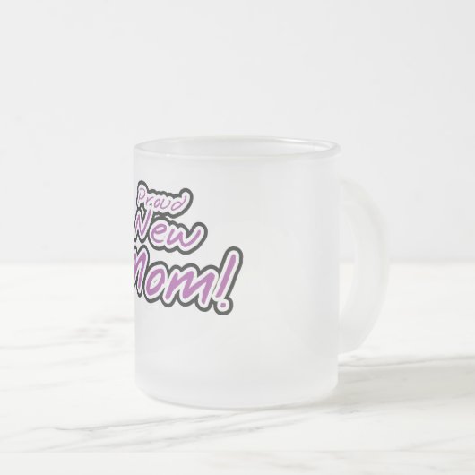 新誇りを持った母パープル文字Tシャツとギフト フロストグラスマグカップ (正面右)