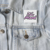 新誇りを持った母パープル文字Tシャツとギフト 缶バッジ (インサイチュ)