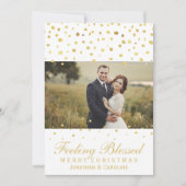 新賛美婚クリスマス金ゴールド紙吹雪写真 シーズンカード (正面)