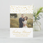 新賛美婚クリスマス金ゴールド紙吹雪写真 シーズンカード (スタンド正面)