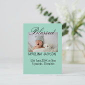 新賛美生まれ写真モダン誕生の発表 ポストカード (スタンド正面)