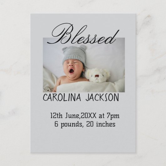 新賛美生まれ写真モダン誕生の発表 ポストカード (正面)