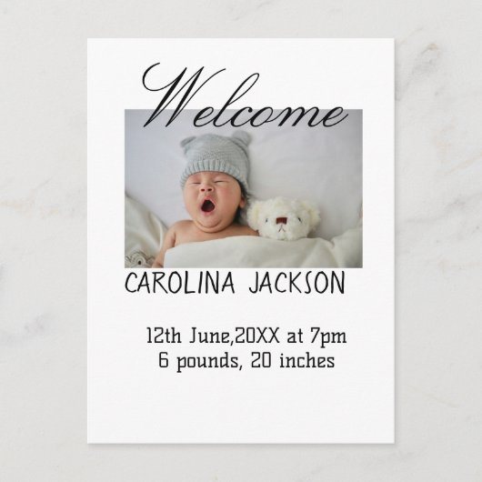 新賛美生まれ写真モダン誕生の発表 ポストカード (正面)