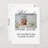 新賛美生まれ写真モダン誕生の発表 ポストカード (正面/裏面)