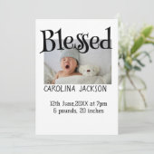 新賛美生まれ写真モダン誕生の発表 招待状 (スタンド正面)