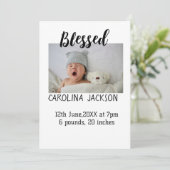 新賛美生まれ写真モダン誕生の発表 招待状 (スタンド正面)