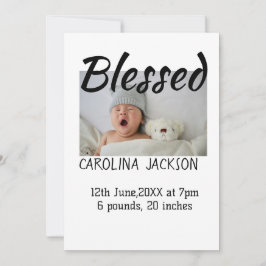 新賛美生まれ写真モダン誕生の発表 案内状