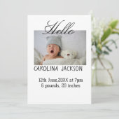 新賛美生まれ写真モダン誕生の発表 案内状 (スタンド正面)