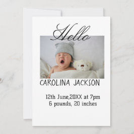 新賛美生まれ写真モダン誕生の発表 案内状