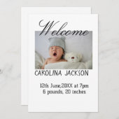 新賛美生まれ写真モダン誕生の発表 案内状 (正面/裏面)