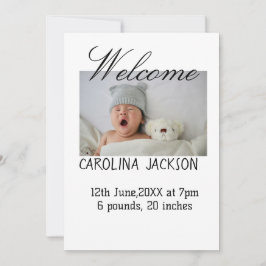 新賛美生まれ写真モダン誕生の発表 案内状