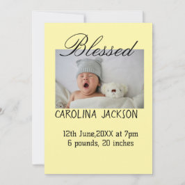 新賛美生まれ写真モダン誕生の発表 案内状