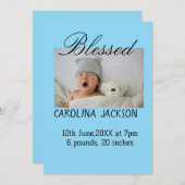 新賛美生まれ写真モダン誕生の発表 案内状 (正面/裏面)