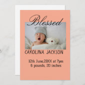 新賛美生まれ写真モダン誕生の発表 案内状 (正面/裏面)