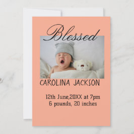 新賛美生まれ写真モダン誕生の発表 案内状