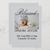 新賛美生まれ写真モダン誕生の発表 案内状 (正面/裏面)