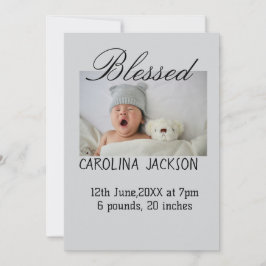 新賛美生まれ写真モダン誕生の発表 案内状