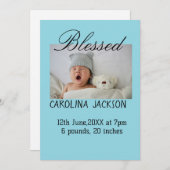 新賛美生まれ写真モダン誕生の発表 案内状 (正面/裏面)