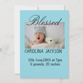 新賛美生まれ写真モダン誕生の発表 案内状