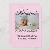 新賛美生まれ写真モダン誕生の発表 案内状 (正面/裏面)