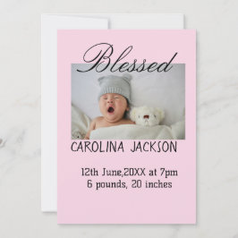 新賛美生まれ写真モダン誕生の発表 案内状