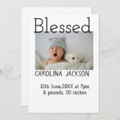 新賛美生まれ写真モダン誕生の発表 案内状 (正面/裏面)