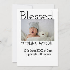 新賛美生まれ写真モダン誕生の発表 案内状