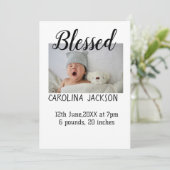 新賛美生まれ写真モダン誕生の発表 案内状 (スタンド正面)