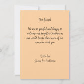 新賛美生まれ写真モダン誕生の発表 案内状 (裏面)