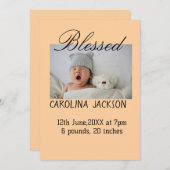 新賛美生まれ写真モダン誕生の発表 案内状 (正面/裏面)