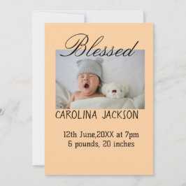 新賛美生まれ写真モダン誕生の発表 案内状