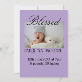 新賛美生まれ写真モダン誕生の発表 案内状