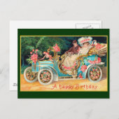 新車ハッピーバースデー素晴らしヴィンテージ ポストカード (正面/裏面)