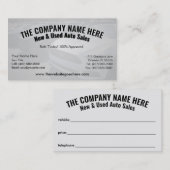 新車中古車販売 – 自動車販売両面バス 名刺 (正面/裏面)