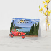 新車購入おめでとう カード (黄色い花)