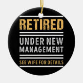 新退職した経営の退職おもしろい中 セラミックオーナメント (正面)