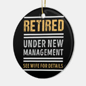 新退職した経営の退職おもしろい中 セラミックオーナメント (左)