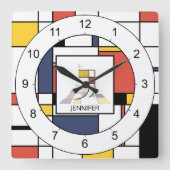 新造素晴らし形主義芸術論文字J スクエア壁時計 (正面)