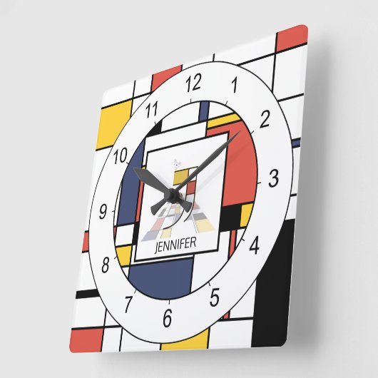 新造素晴らし形主義芸術論文字J スクエア壁時計 (傾斜)