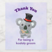 新郎ありがとうコアラBear with Pun ワインラベル (シングルラベル)