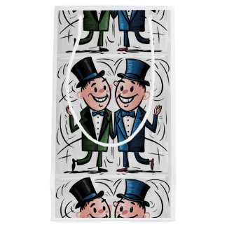 新郎おもしろいと新郎のゲイの結婚漫画 スモールペーパーバッグ