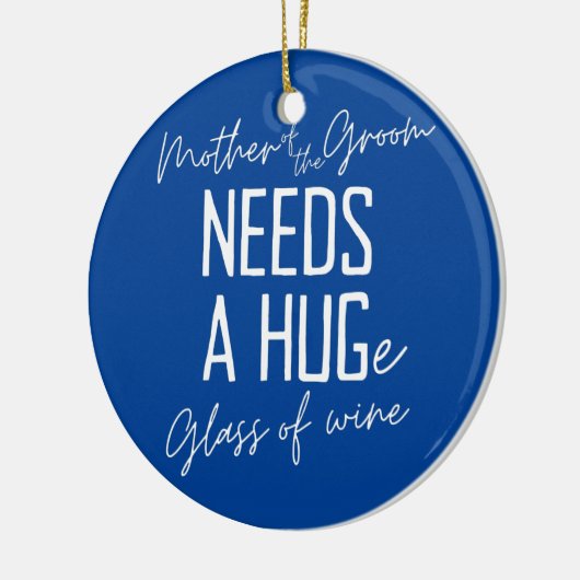 新郎おもしろいの母が抱き締めガラスを必要 セラミックオーナメント (左)
