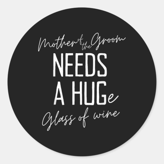 新郎おもしろいの母はワインの大きな一樽を必要とする ラウンドシール (正面)