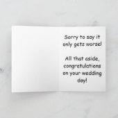 新郎および小便をされたズボンの結婚式の招待状 カード (内部)