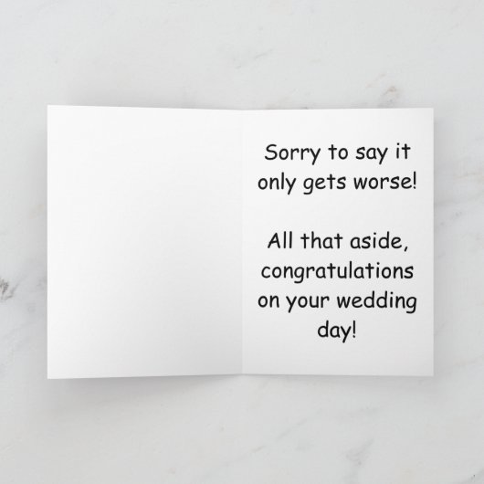 新郎および小便をされたズボンの結婚式の招待状 カード (内部)